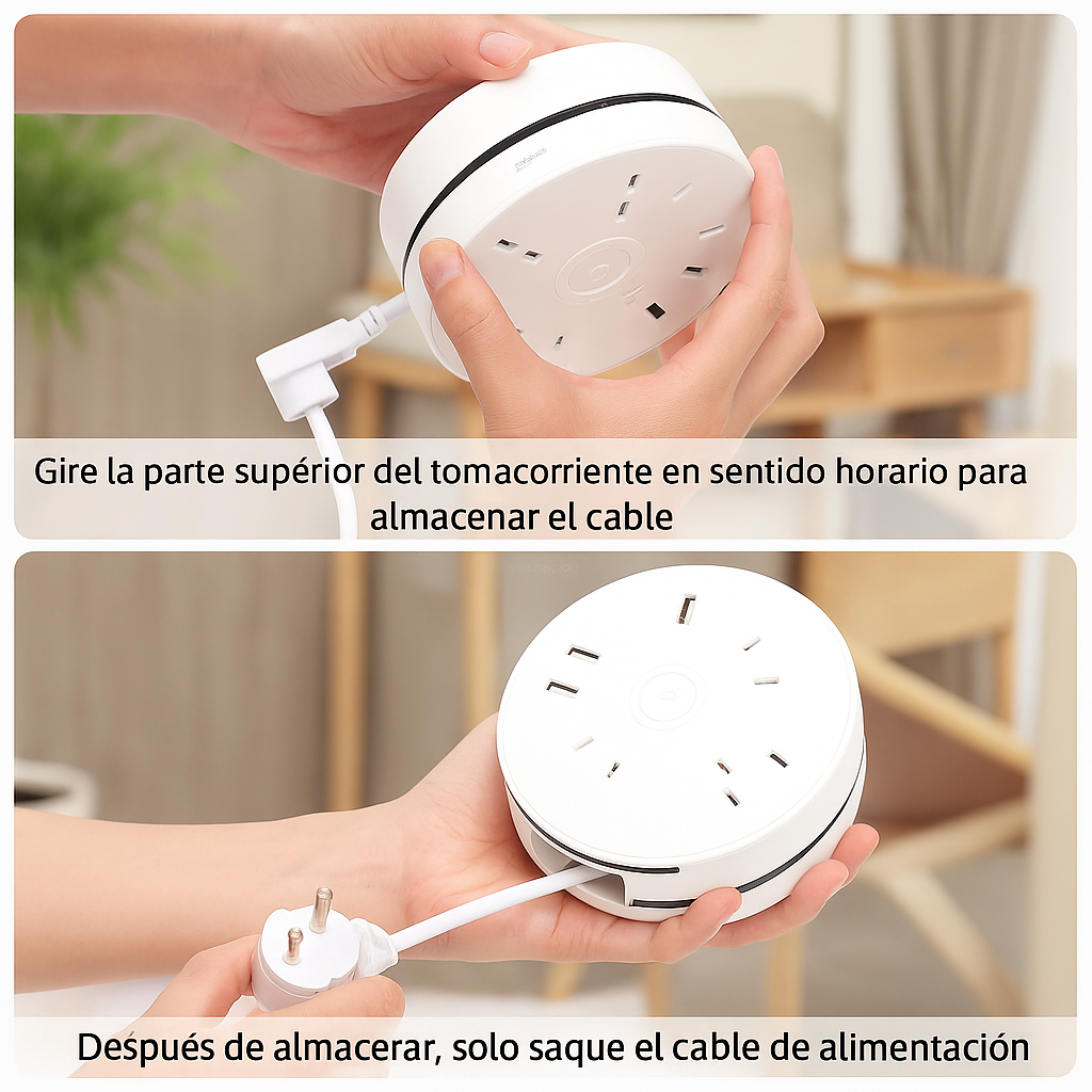 Miniatura 3 de Extensión Eléctrica Redonda Multitoma 6p